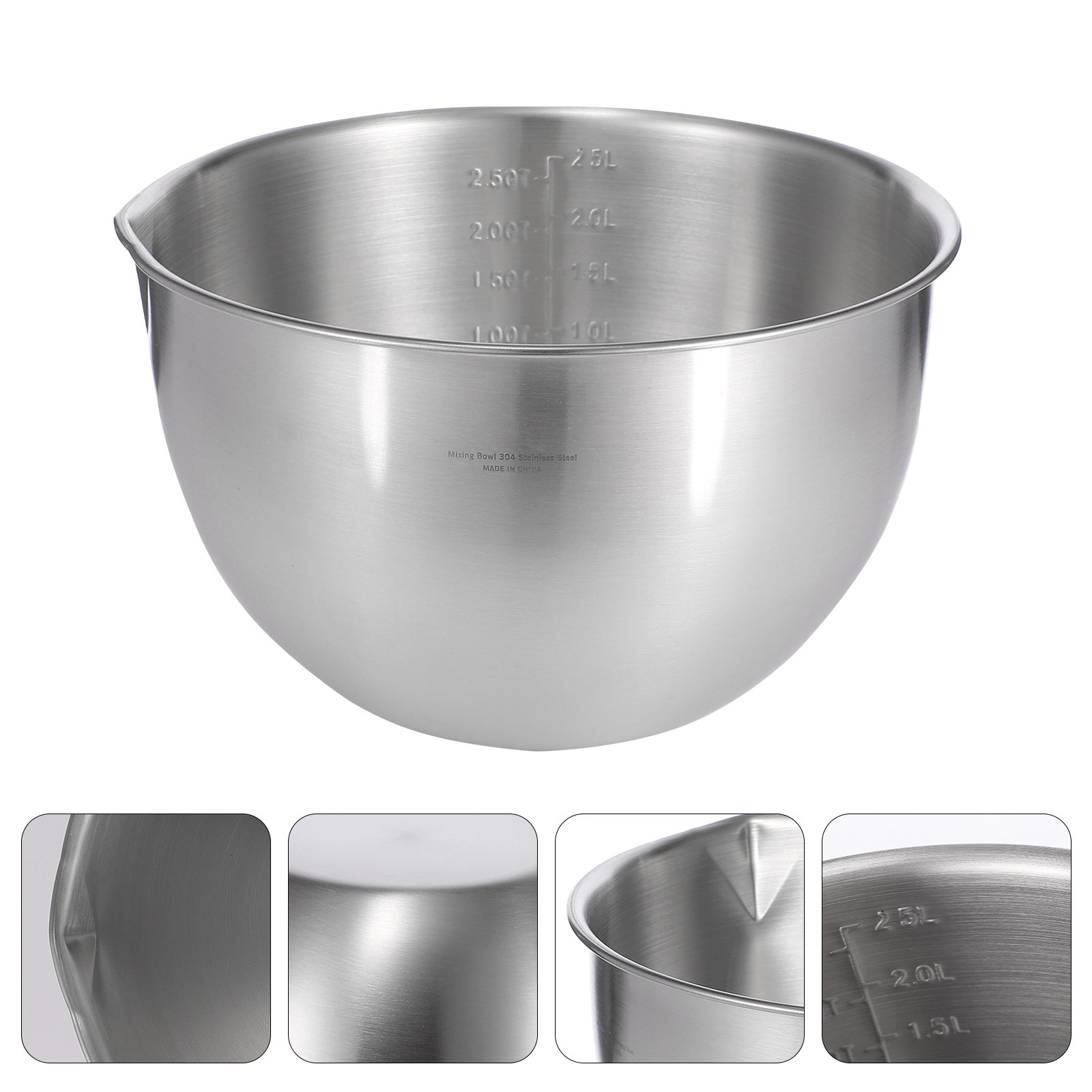 Kitchen Baking Pan Storage - Stainless Steel Mixing Bowl Deep Round