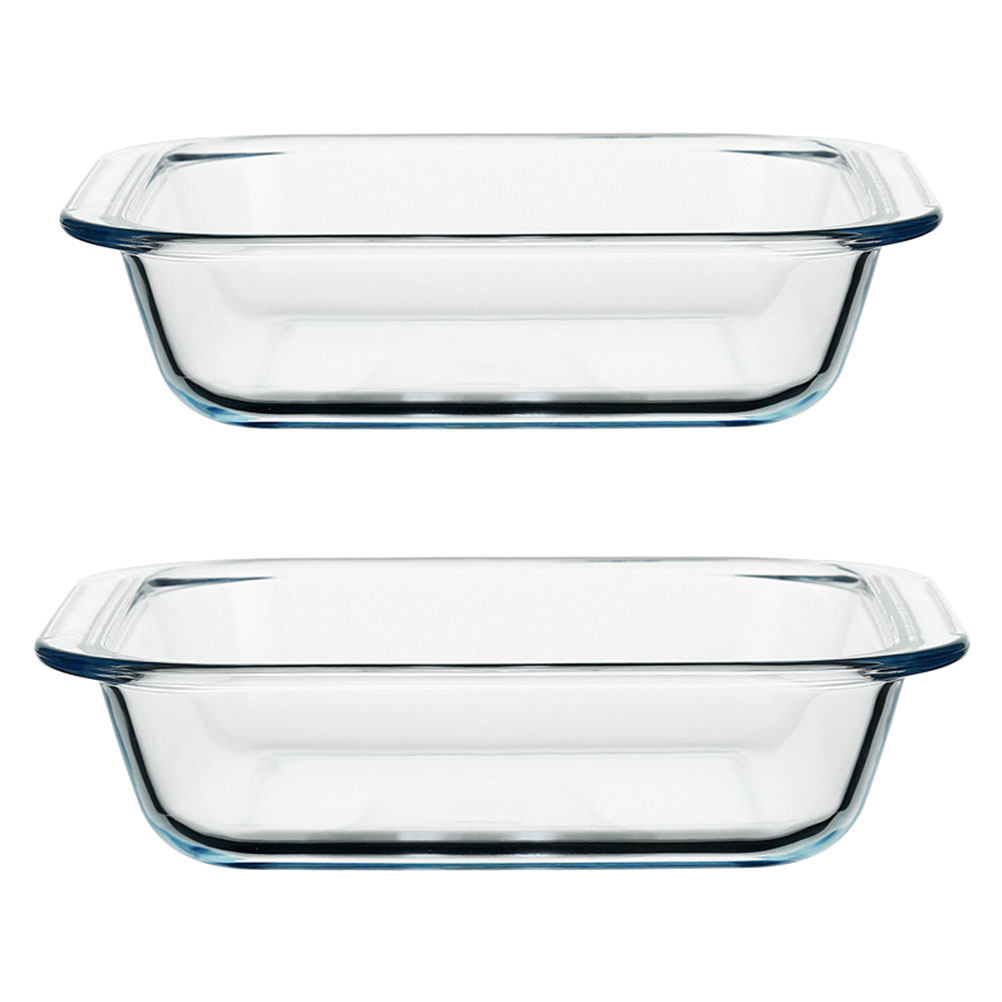 Kitchen Essentials Baking Tray - 2Pcs High Quality Glass Baking Trays