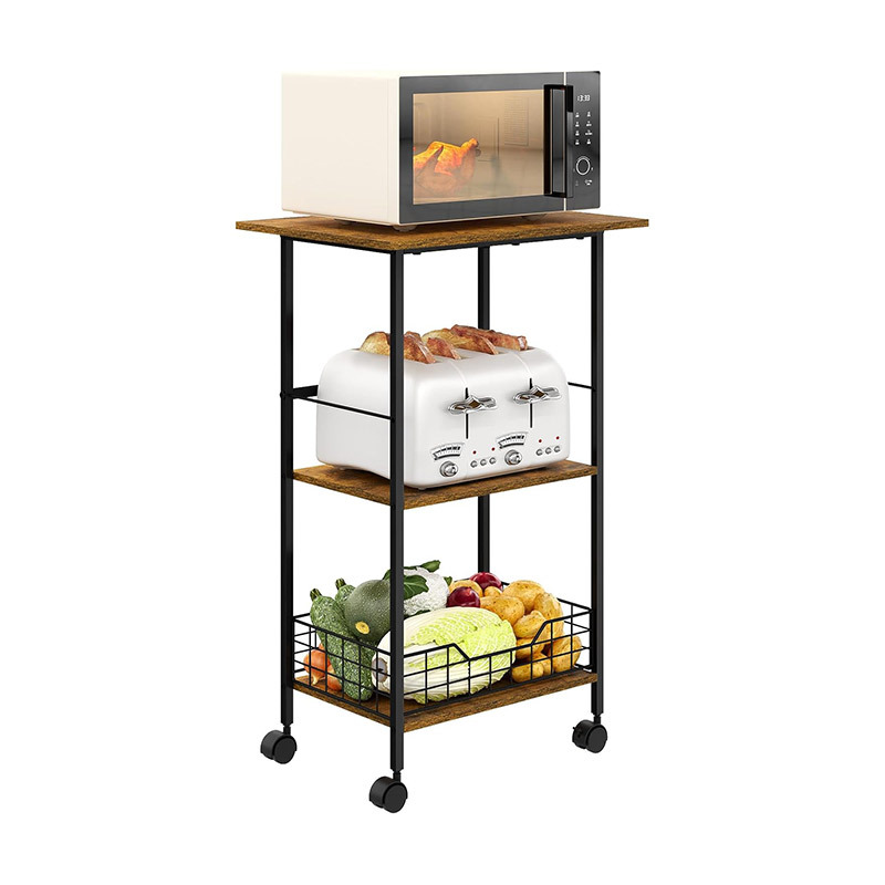 Kitchen With Baking Station - Three-layer roller kitchen rack microwave oven