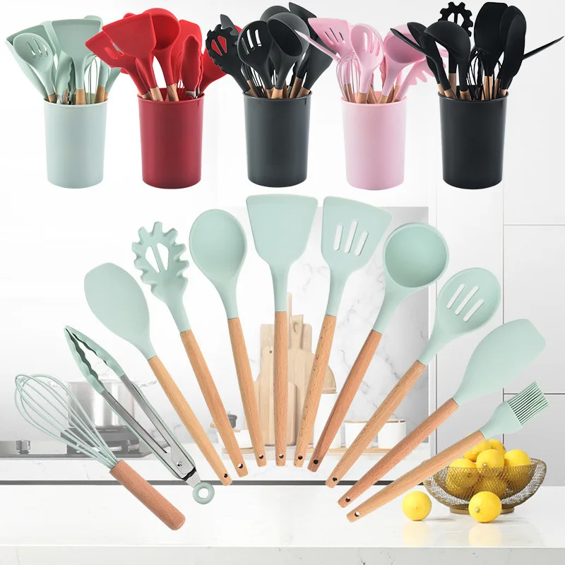For 12-piece Set Wooden Handle - Kitchen Baking Pan Storage recensie en prijs