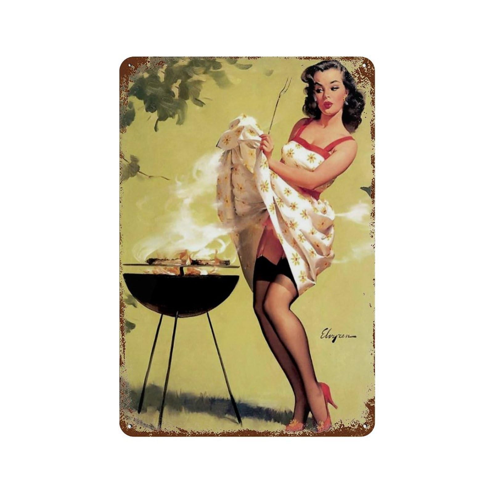 Retro Tin Sign Sexy Pin Up Gir - Kitchen Up recensie en prijs