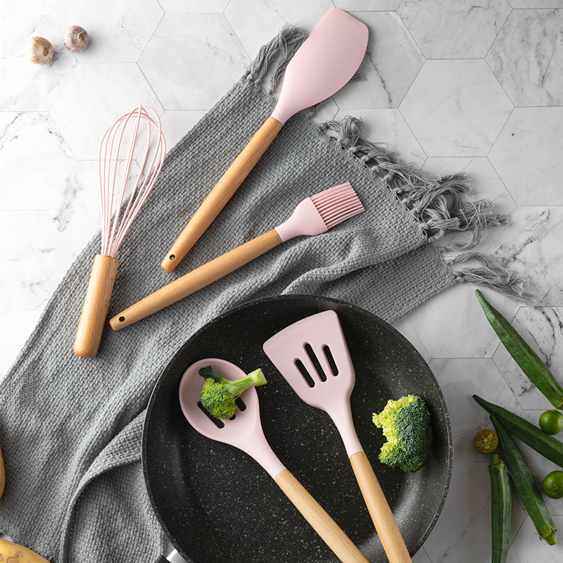 Wooden pink Wooden handle Kitc - Kitchen Baking Pan Storage recensie en prijs