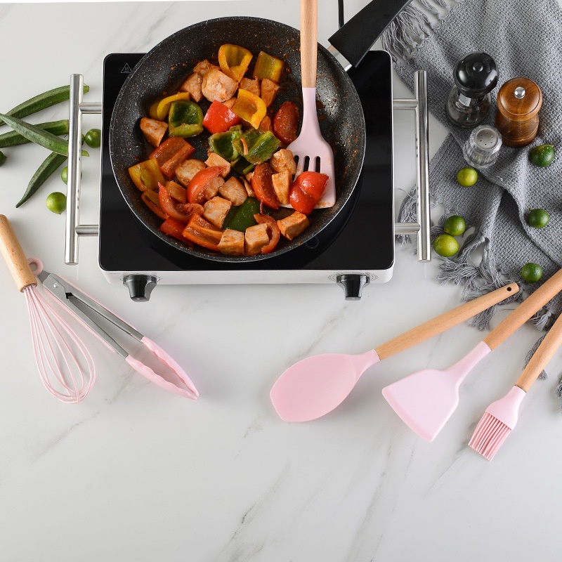 Wooden pink Wooden handle Kitc - Kitchen Baking Pan Storage recensie en prijs