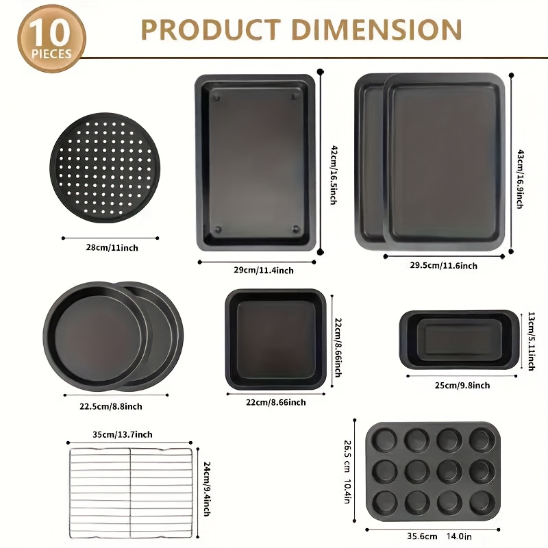 Set of 10 Baking Trays, Featur - Kitchen Essentials Baking Tray recensie en prijs