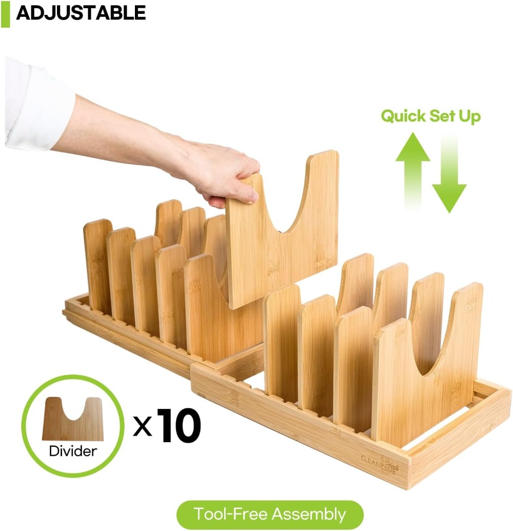 Expandable Bamboo Pots and Pan - Kitchen Baking Pan Storage recensie en prijs