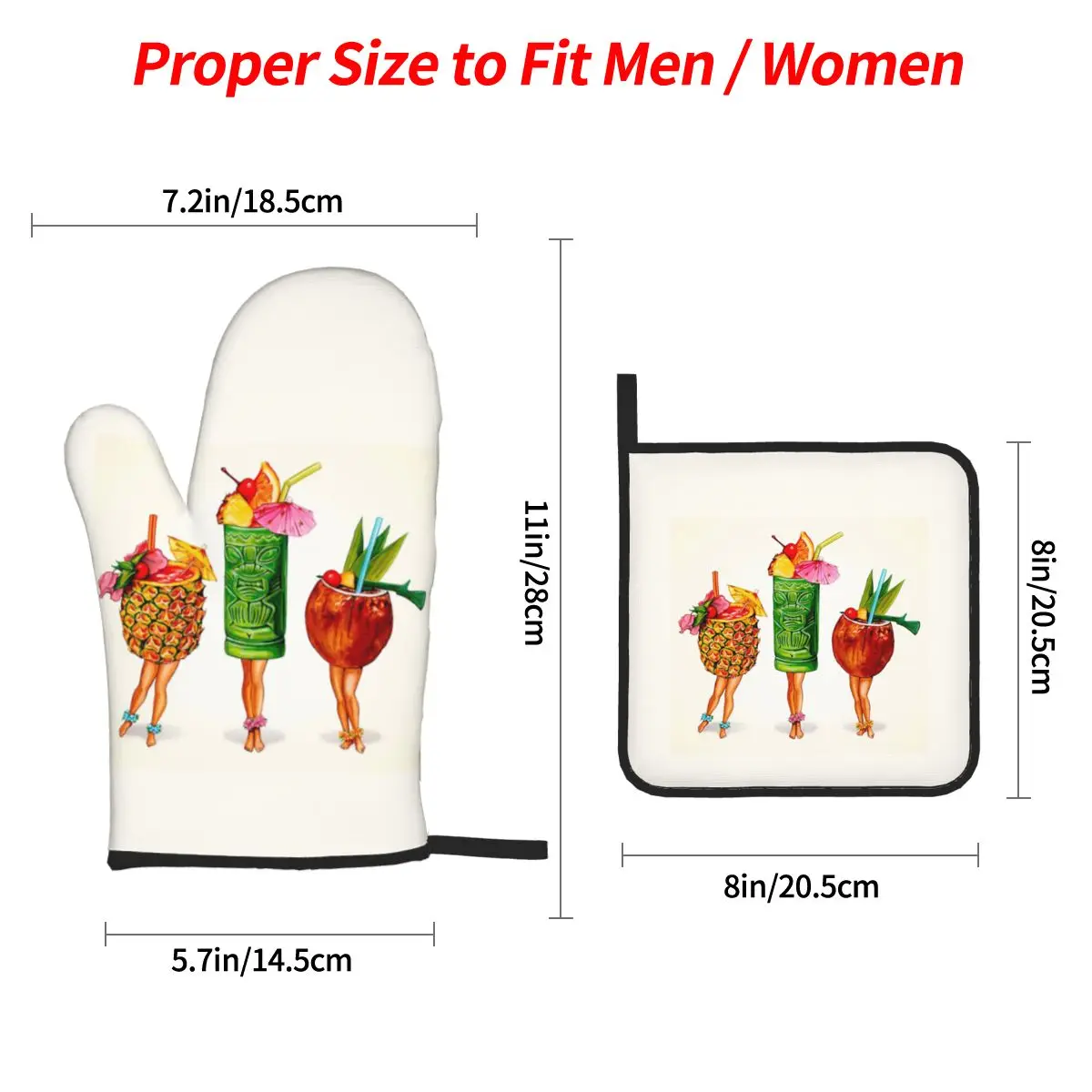Pin-Up Oven Mitts and Pot Hold - Baking Kitchen Set Up recensie en prijs