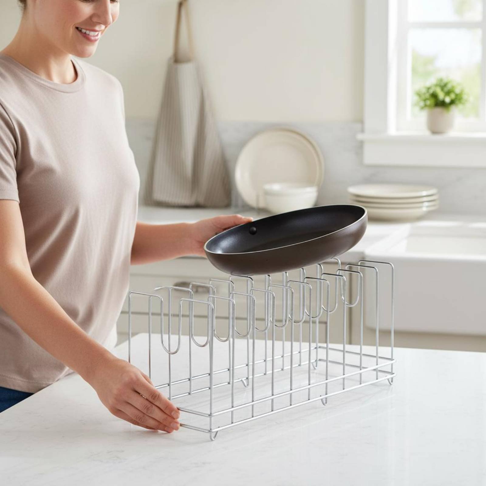 Pizza Pan Rack Space Saving Ba - Kitchen Baking Pan Storage recensie en prijs