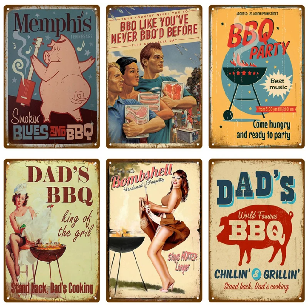 Retro BBQ Sign - Vintage Wall  - Kitchen Up recensie en prijs