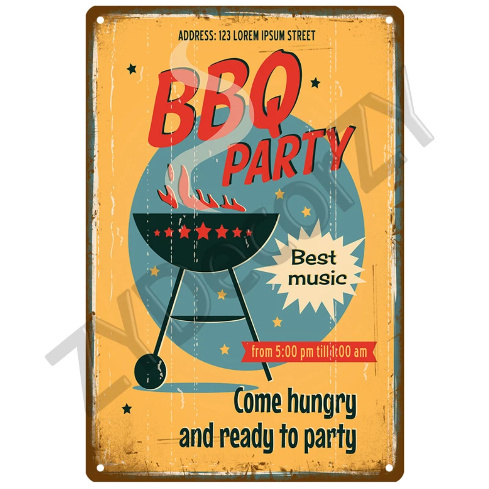 Retro BBQ Sign - Vintage Wall  - Kitchen Up recensie en prijs